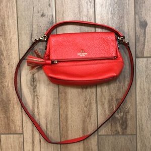 Red Kate spade gold over purse